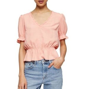 5/30 TOPSHOP Morgan Ruffle Trim Peplum Top